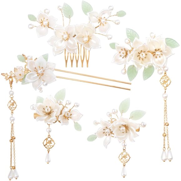 Crystal Rhinestone Pearl Hair Clips Retro Elegant Bridal Wedding Accessories Set main image 5